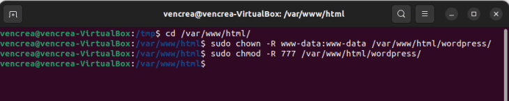 Establecer permisos a archivos de WordPress en Ubuntu