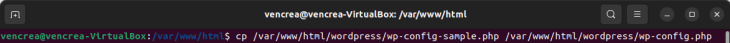 Creación de archivo wp-config.php de WordPress en Ubuntu