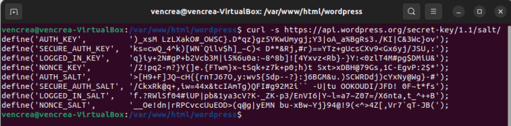 Generación de claves seguras para el archivo wp-config.php